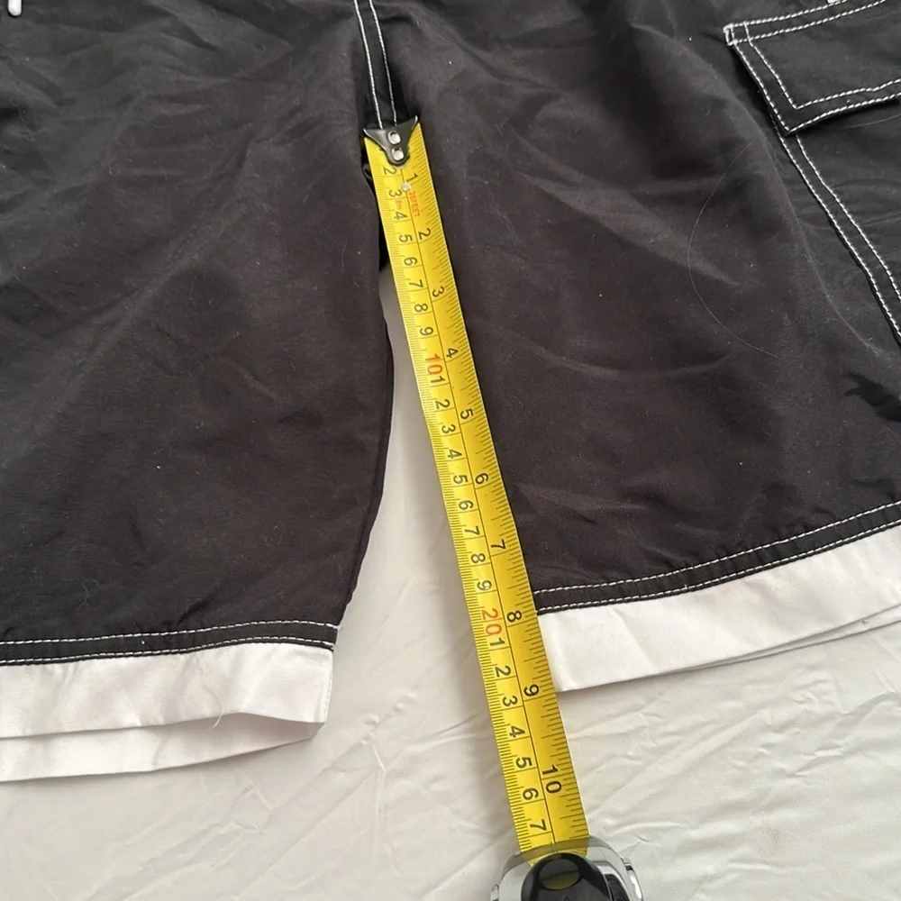 Hanalei Bay black and white mesh lined swim trunks